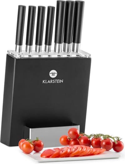 Klarstein Kitano Messenblok met 7 Messen - 7-Delige Messenset met Houten Blok - Scherpe Keukenmessen - Japans Messenset - Krasvast - voor Profkoks voor Keuken - 2 kg