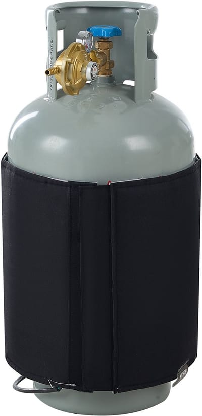 Elektrische deken - Isolerende hoes - Gasfles verwarmen - Instelbare temperatuur - 120 W - Zwart