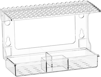 Vogelhuisje Met Raam - Doorzichtig Vogelvoederstation Voor Aan Het Raam - Met Sterke Zuignappen - Met Dak - Voor Tuin Buiten En Achtertuin - Geschikt Voor Vinken Kardinaal En Bluebirds - Transparant Voederhuis Voor Vogels - Eenvoudig Te Installeren