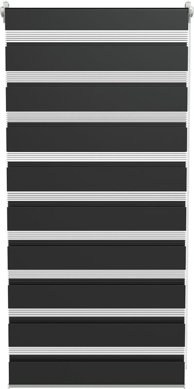 ACXIN Zebra Rollo Klemmfix - Zonder Boren - Lichtdoorlatend en Verduisterend - 60x120cm Zwart