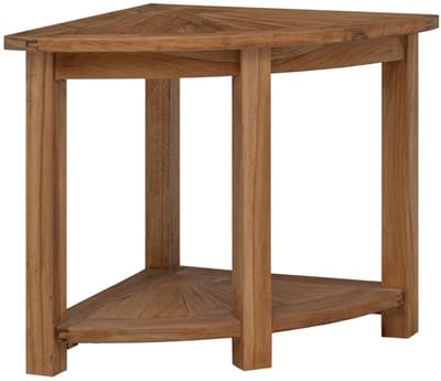 vidaXL - Badkamer - Zijtafel - Naturel - 45 - x - 45 - x - 46 - cm - Massief - Teakhout