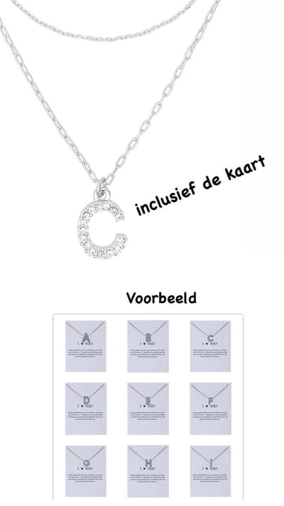 Akyol - Ketting met letter - letter C - Zilverkleurig ketting - letter C ketting - letter ketting - vrienden - ketting - Geschenk - Cadeau – verjaardag - Liefde – Vriendschap – 25 cm