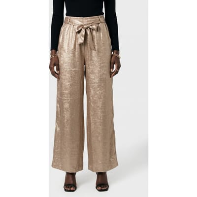 Summum Woman Pants Metallic Lamee Sesame Maat: 42 | Pantalons Outlet | Dames | Goud
