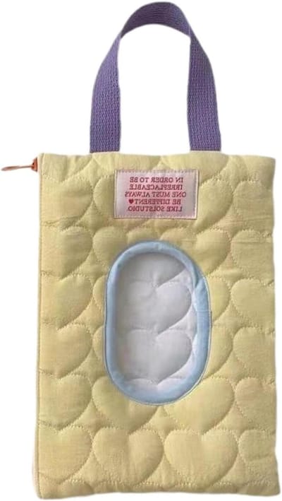 Luierdoekjes Houder - Babydoekjes Dispenser - Onderweg Luiers Verschoonen - Vochtafdichtende Zak - 23 x 17 cm - Geel