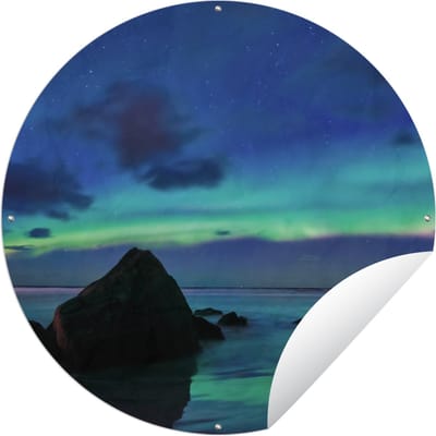 Tuincirkel Lucht - Landschap - Aurora - 60x60 cm - Ronde Tuinposter - Buiten
