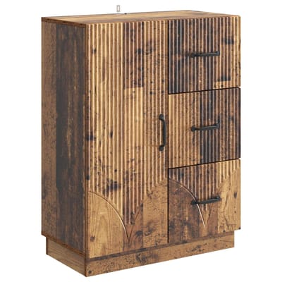 vidaXL - Dressoir - met - lade - Oud - hout - 66 - x - 34,5 - x - 87 - cm - Bewerkt - hout