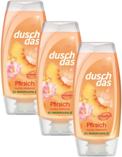Duschdas Douchegel Perzik - Multi-verpakking | 3x 225ml - Perzik | Verzorgend en Ontspannend - Crèmedouche