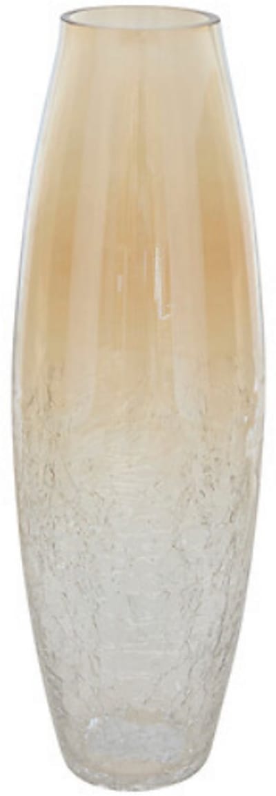 Alexis Transparante Vaas met Gouden Craquelé - Glas - Hoge Bloemenvaas 40 cm - D. 13 cm - Decoratieve Vaas