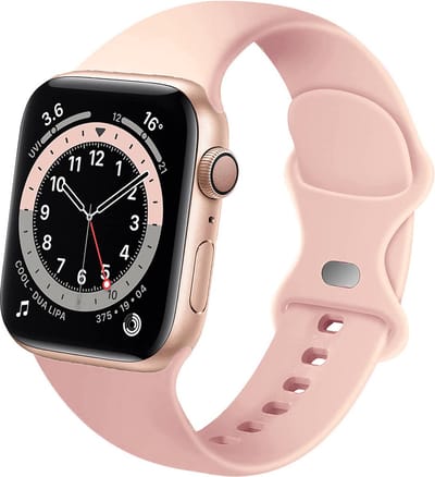 Classic Siliconen band - Geschikt voor Apple Watch bandje - Series 1/2/3/4/5/6/7/8/9/10/11/SE/SE2/SE3 - Strap-it - Antiek roze - Bandje siliconen sport loop - iWatch sportbandje voor maat: 38 / 40 / 41 / 42mm