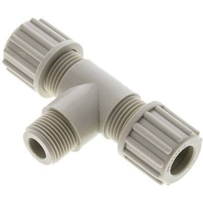 12x10mm En G3/8'' PP T-Vormige Knelfitting Met Buitendraad 10 Bar