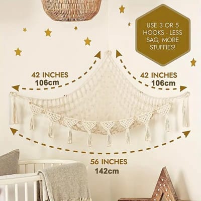 Livano Knuffel Net - Hangmat - Speelgoed - Opbergsysteem - Hangmat Voor Knuffels - Organizer - Wit