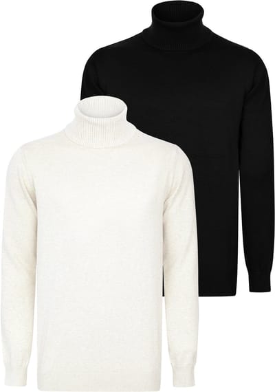 Felix Hardy Colturi - Trui 2 Pack - 100% Katoen Heren Ecru-Zwart - Xl