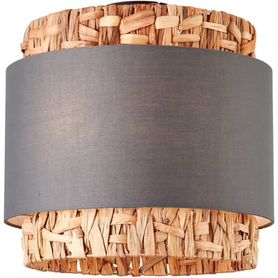 Plafondlamp Waterlilly rotan met grijze stof - 99828/22