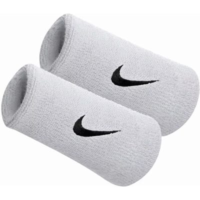 Nike Swoosh Doublewide Zweetband Verpakking 2 Stuks-Wit,Zwart