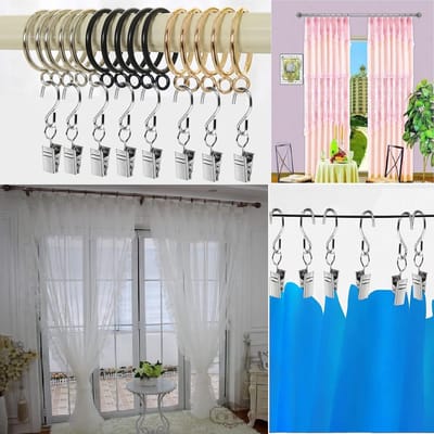 Gordijnclips RVS – 30 stuks – Metalen Clips met S-haken – Zilver