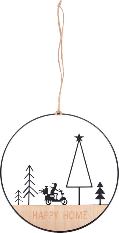 UNUS® Hanger decoratieve "Happy Home" scooterrijder winterdecoratie raamdecoratie