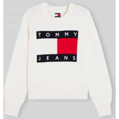 Tommy Jeans Trui Tjw Flag Sweater Ext Dw0dw23450 Ybh Off White Dames Maat - XS
