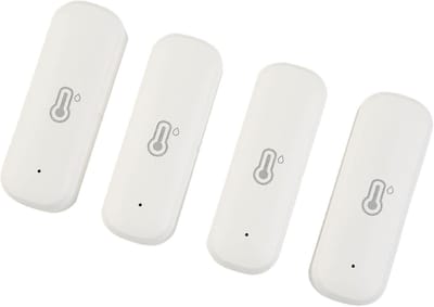 Hygrometer Thermometer - Temperatuur Vochtigheid Sensor - Binnen Buiten Meten - App Meldingen - 4 Stuks Set - Wit