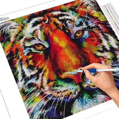 5D DIY diamant borduurwerk tijger volledige vierkante ronde diamant schilderij dieren kruissteek mozaïek kunst aan de muur decoratie Full Square 30x30CM