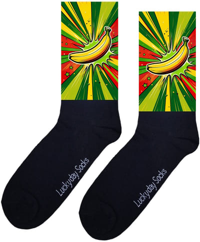 Banaan sokken - Verjaardag cadeau - Opkikkertje - Pop style sokken - Vrolijke sokken - Food sokken - Valentijns cadeau - Vrolijke sokken - Grappige sokken - Leuke dames en heren sokken - Moederdag - Vaderdag - Sokken maken Happy - Onesize