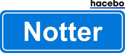 Hacebo - Plaatsnaam Sticker - 29x10 CM - Notter sticker - Verkeersborden sticker - grappige cadeaus - Notter
