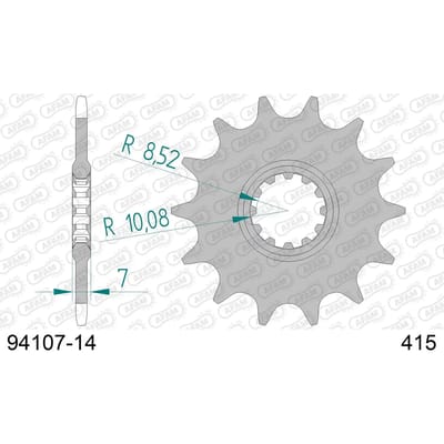 Stalen motortandwiel voor Afam 415 14 dents