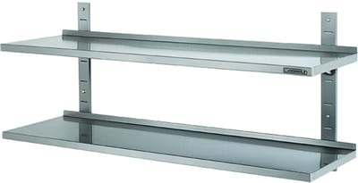 Casselin - Professionele Wandschap - Wandplank - Muurplank - Horeca - Set van 2 roestvrijstalen wandplanken 600 mm. x 355 mm.