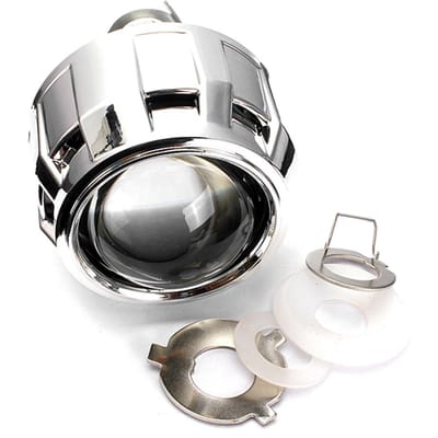 Lentille de projecteur HID bi-xénon 2.5 pouces, carénage de phare avant H1 H4 H7, faisceau haut/bas argenté
