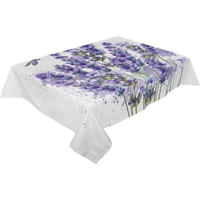 Paarse Bloem Lavendel Wit Waterdicht Tafelkleed Bruiloft Tafeldecoratie Tafelloper Keuken Eettafelkleed 133x178cm Tablecloth