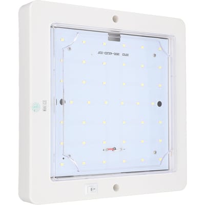 8x8 Inch DC 12‑24V Vierkante RV Cabine Plafondlamp 9W LED Interieur Plafond Daklamp Cabine Lamp voor Auto Trailer Camper