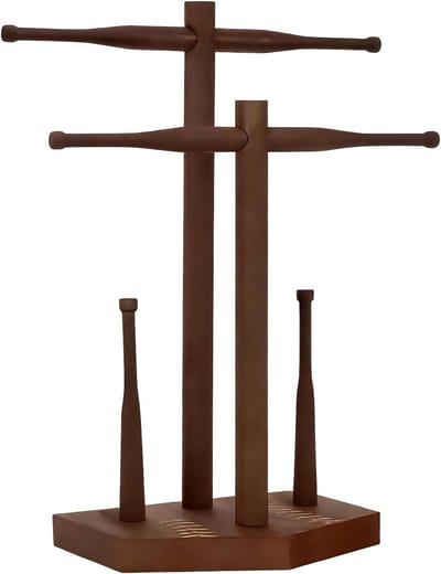 Sieradenhanger Opbergstandaard - Sieraad Organiser Hout - Sieraden Presenteren - Dubbele Laag Structuur - 32 cm Hoog - Houtkleur