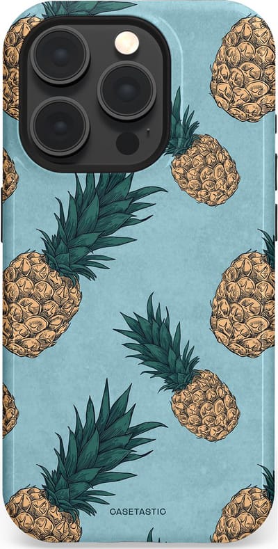 Casetastic Hoesje Geschikt voor Apple iPhone 15 Pro Magsafe - Stijlvolle Beschermende Duo-layer Case - Tropische Ananas