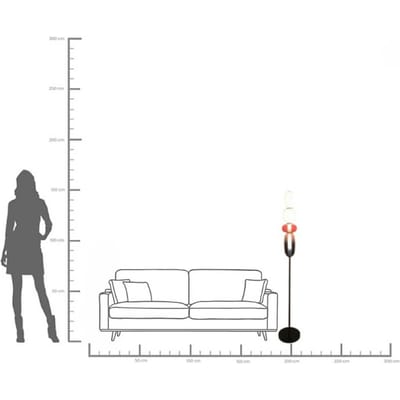 KARE vloerlamp Sugar, veelkleurig, glas, 150 cm, G9