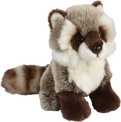 Ravensden Wasbeer knuffel - grijs - pluche - 18 cm - wasberen knuffeldier