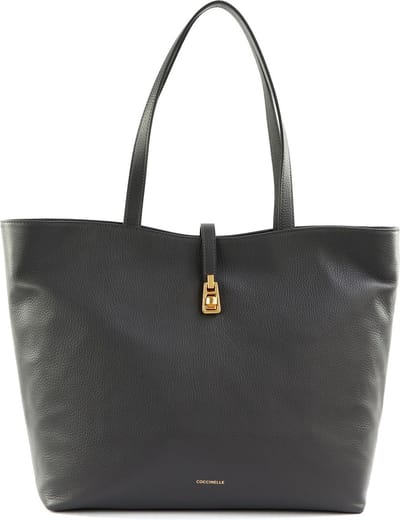 COCCINELLE Leren Schoudertas Shopper Coccinelle Magie Soft Handbag Grained Leather Ardesia Donkergrijs