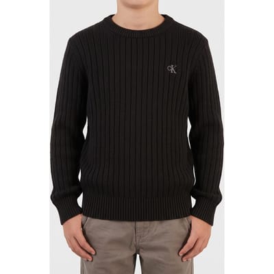 Calvin Klein Boys Dropped Needle Sweater Black Taglia: 8 | Maglioni Outlet | kids | Nero