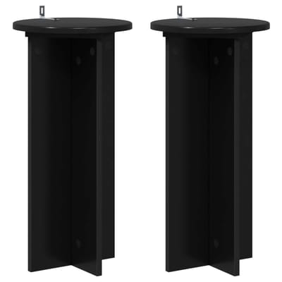 vidaXL - Plantenstand - 2 - st - Zwart - 29,5 - x - 29,5 - x - 60 - cm - Bewerkt - hout