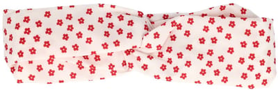 Haarsoires Haarband Twist 5cm – Bloemen Print – Gladde Stof – Rood Wit - Zachte Knoop Hoofdband - Haaraccessoire voor Dames & Meisjes