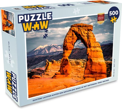 Puzzel Duistere luchten achter een natuurlijke boog in het Nationaal Park Arches - Legpuzzel - Puzzel 500 stukjes