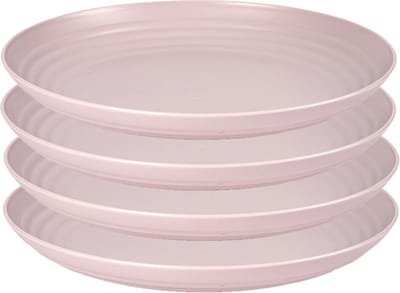 PlasticForte Rond bord/camping bord - 4x - D22 cm - lichtroze - kunststof