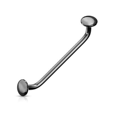 Piercing PVD ends 45graden flat disc 1.6x16x4- zwart - LMPiercings