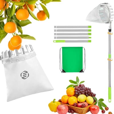 Equivera Appelplukker - Fruitplukker - Appel Plukker - Fruit Plukker - Fruitplukker met Steel - Appelplukker met Steel - Vluchtenplukker - Gemakkelijk fruit plukken!