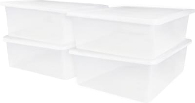 IRIS Cristalbox Opbergbox - 28L - Kunststof - Transparant - Set van 4