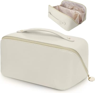 Make Up tas - Toilettas - Cosmetica tas - Reis Toilettas - Make up Organizer - Beauty case - Reistas - Beige - LOUZIR