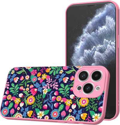 Smartphonica Telefoonhoesje Geschikt voor iPhone 11 Pro met Bloemen opdruk - TPU Back Cover Case Flower Design - Roze geschikt voor iPhone 11 Pro