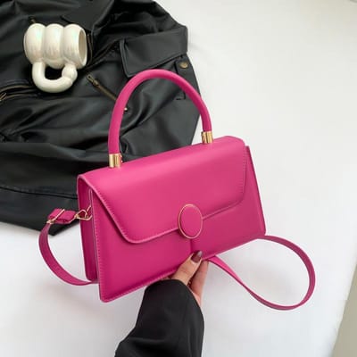Gepersonaliseerde Trendy en Mooie Handtas voor Dames voor Onderweg Nieuwe One-shoulder Crossbody Tas Eenvoudige en Modieuze Kleine Vierkante Tas pink