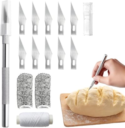 Snijgereedschap voor Brood, Bakkersmes, Deegmes en Accessoires voor Broodbakken, Perfect voor Baguettes en Deegpatronen