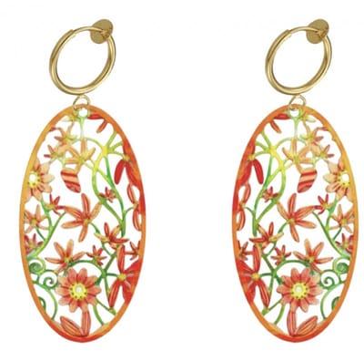 Klem Oorbellen - Filigraan- Ovaal- Bloemmotief- geen gaatje-Charme Bijoux