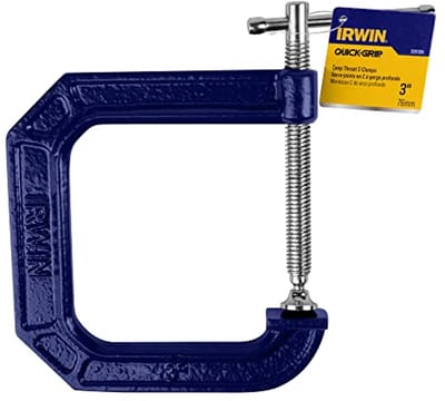 C-klem 7,6 x 11,4 cm met dubbele schroefdraad voor maximale spankracht