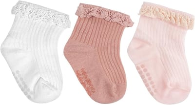 Comfortabele en Ademende Antislip Sokken voor Baby's en Kinderen met Rimpelrand - Schattige Katoenen Sokken voor Meisjes